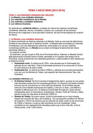 Las grandes unidades del relieve