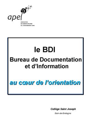 Présentation du BDI - Collège Saint Joseph Bain-de-Bretagne