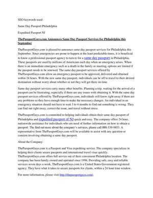 Same Day Passport Philadelphia