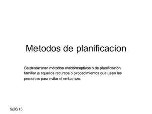 Metodos de Planificacion