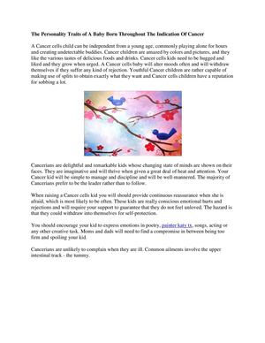 The Personality Traits of A Baby Born Throughout