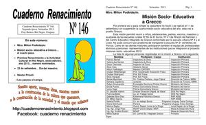 Cuaderno Renacimiento Nº 146, setiembre 2013.