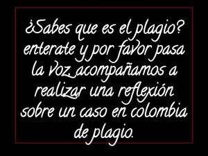 caso de plagio.
