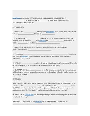 CONTRATO INDIVIDUAL DE TRabajo