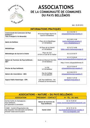 Liste des associations du Pays bellêmois