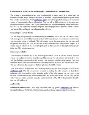 Calaméo - Conference Call Is One Of The Best Examples Of Revolution In ...