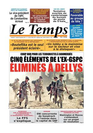 Le Temps d'Algérie Edtion du Samedi 28 Septembre 2013
