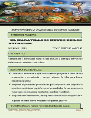 PLE EL MARAVILLOSO MUNDO DE LOS ANIMALES