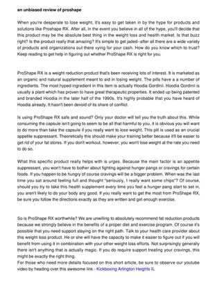 A Look at ProShape RX