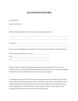 Location Release Form