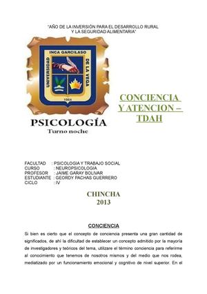 conciencia y atencion