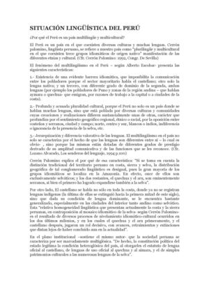 S. Linguistica del Peru