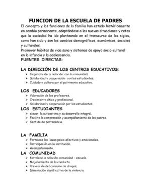 Funcion Escuela de Padres