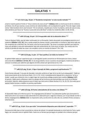 puntos sobresalientes de la carta a los galatas