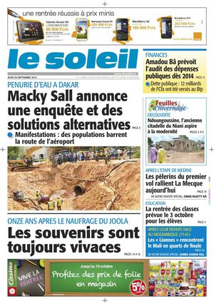 Edition du 26 Septembre 2013