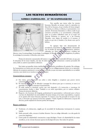 TEXTOS HUMANÍSTICOS 2º BACH