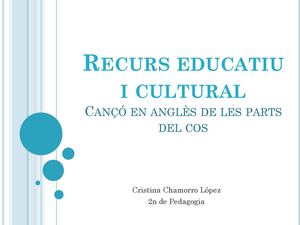 Cançó en anglès de les parts del cos