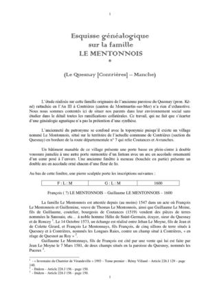 Famille Le Mentonnois (Contrières)