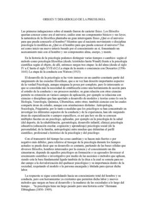 Historia De La Psicologia