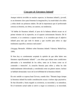 Concepto de Literatura Infantil  caldas castro angel