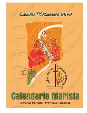 CALENDARIO RELIGIOSO MARISTA, 4o. Trimestre 2013