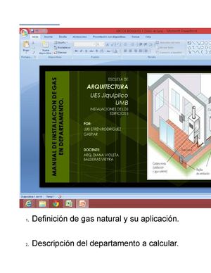 CALCULO DE INTALACION DE GAS NATURAL (DEPARTEMENTO)