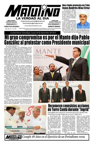 matutino Lunes 30 de septiembre del 2013