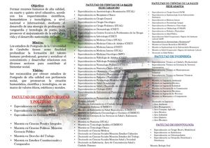 Diptico Programas Ofertados en Postgrado Universidad de Carabobo