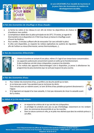 La Charte du Bon Eco-Locataire de meublés de tourisme