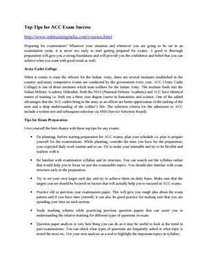 Top Tips for ACC Exam Success