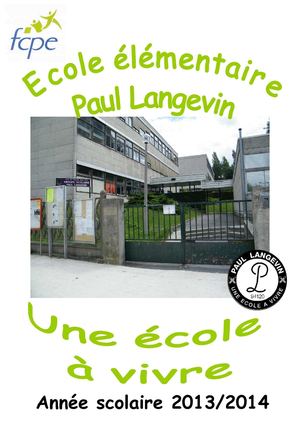 Livret d'accueil 2013/2014 FCPE Paul Langevin