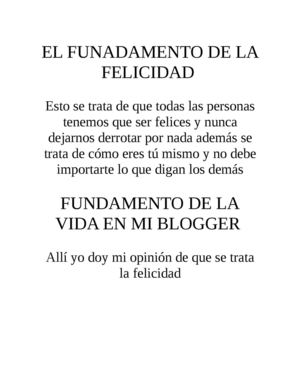 fundamento de la felicidad
