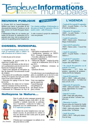 Informations municipales de Templeuve - N°15-2013 