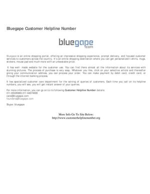 Customer Care Number - Bluegape Customer Helpline Number - More Info Go To Site: http://www.customerhelplinenumber.org