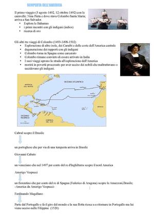 Le esplorazioni geografiche - schema di Giada P.