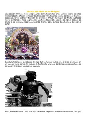 HISTORIA DEL SEÑOR DE LOS MILAGROS