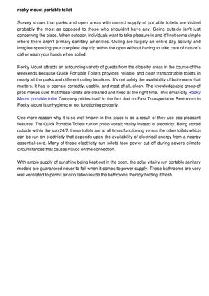 portable toilets Rocky Mount NC