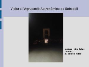 Visita a l'Agrupació Astronòmica de Sabadell