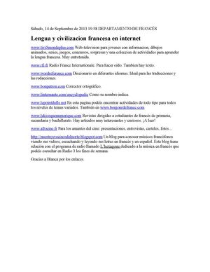 Lengua y civilizacion francesa en internet