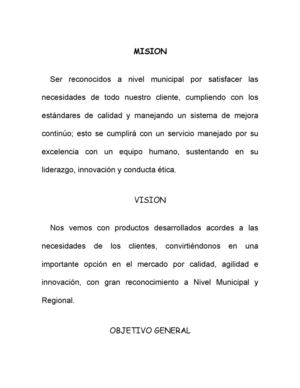 MISIÓN VISIÓN Y OBJETIVOS