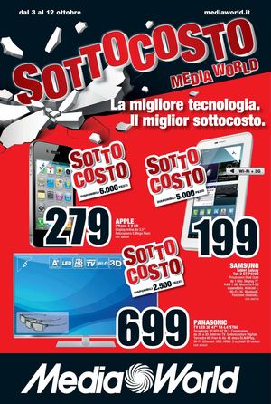 Volantino Mediaworld dal 3/10 al 12/10/2013