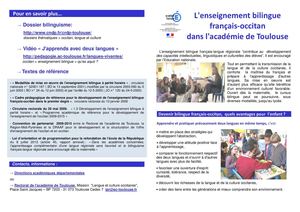 Ensignement bilingue français-occitan dans l'Académie de Toulouse