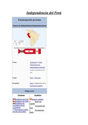 Independencia del Perú