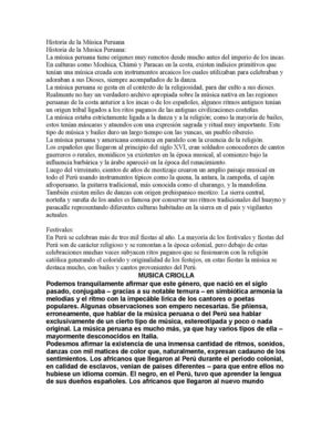 Historia de la Música Peruana