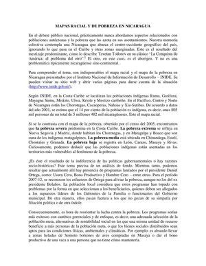MAPAS RACIAL Y DE POBREZA EN NICARAGUA