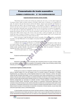 Comentario de texto narrativo