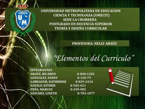 Elementos del curriculo