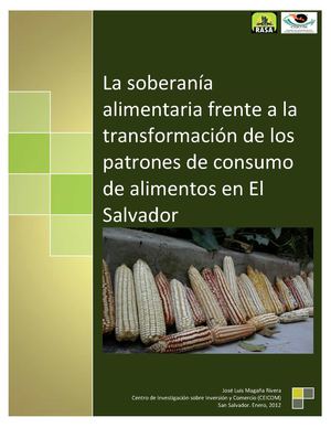 La soberanía alimentaria frente a la transformación de los patrones de consumo de alimentos en El Salvador