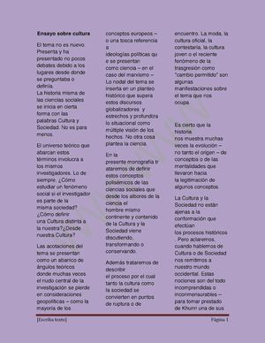 ensallos de cultura