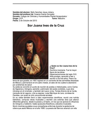Trabajo Sor Juana Ines de la Cruz